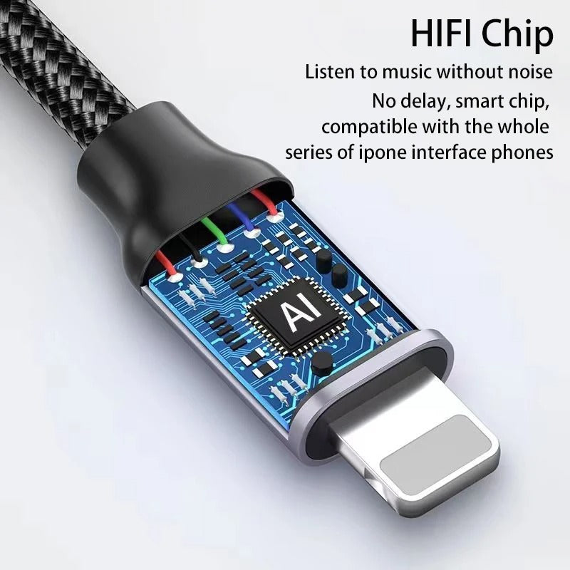 For iPhone To 3 5 MM Jack AUX Cable Adapter For iPhone