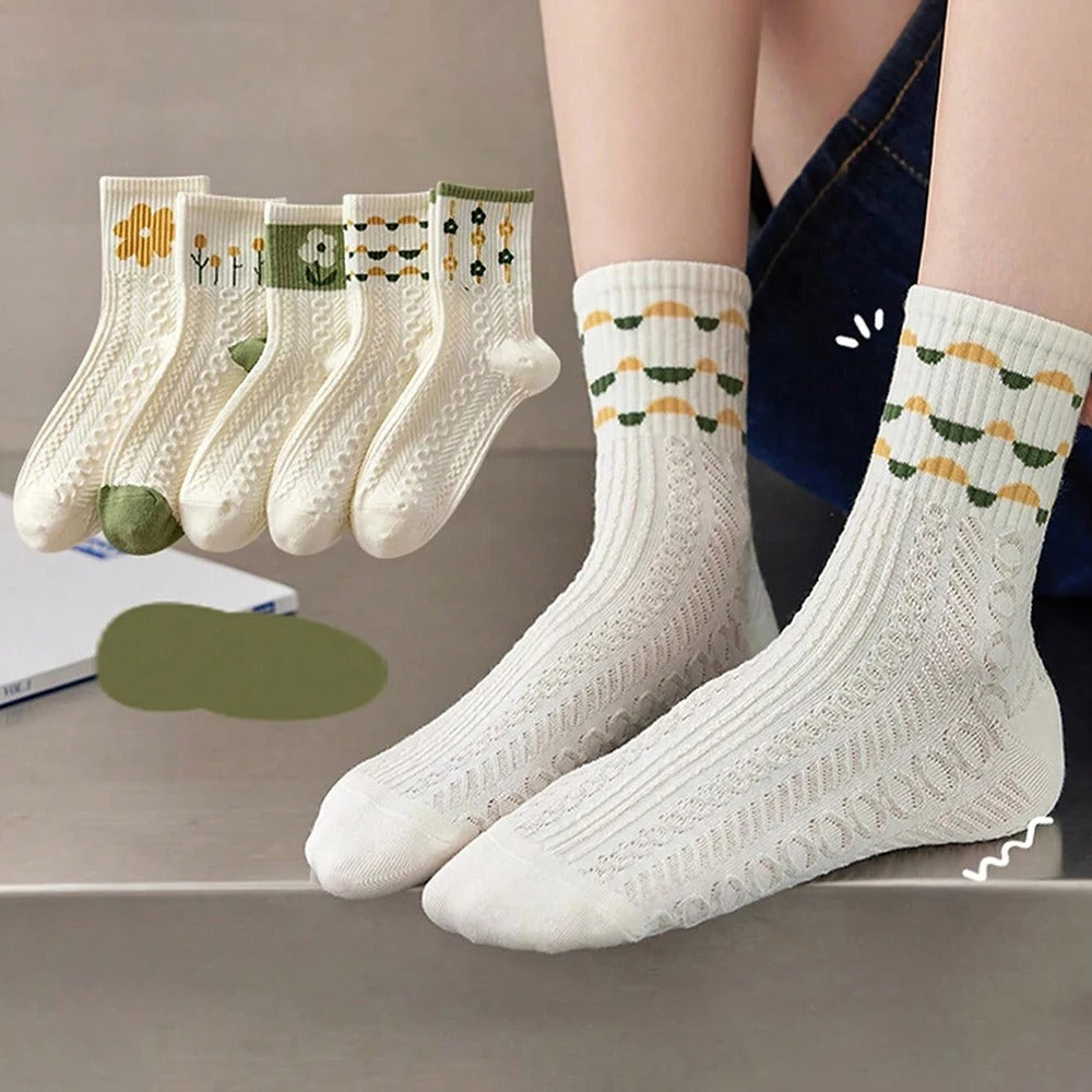 10 Pairs Women Cartoon Socks Creative Fashionable