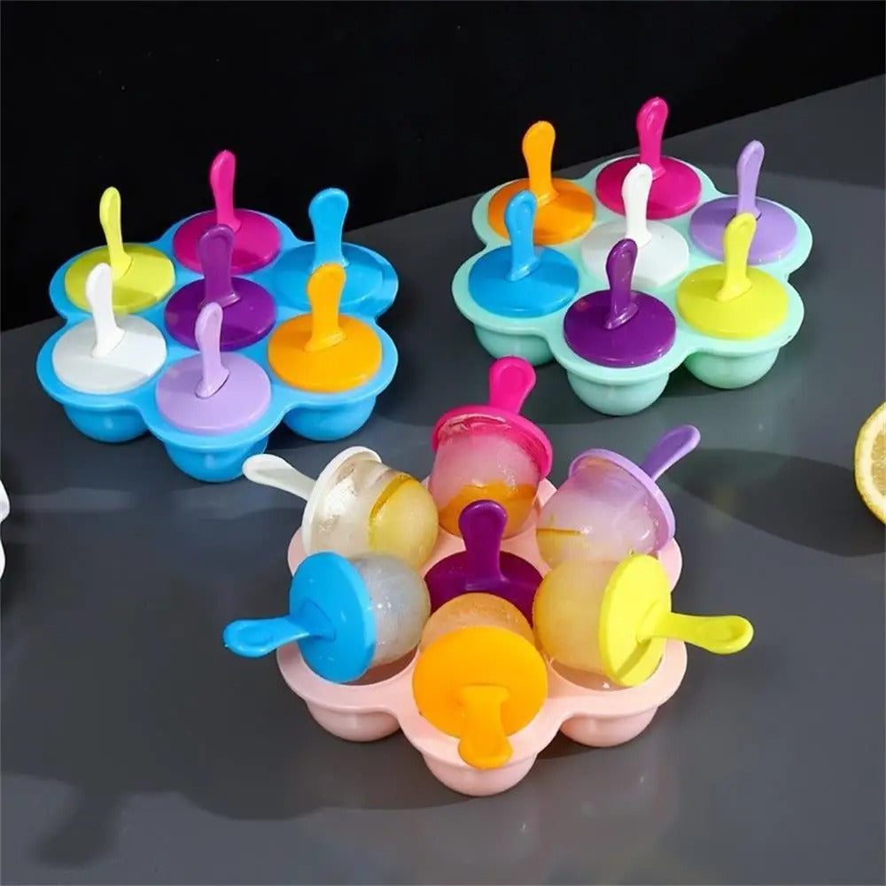 7 hole ice cream mold Ice cream Diy mold Children's Popsicle mold