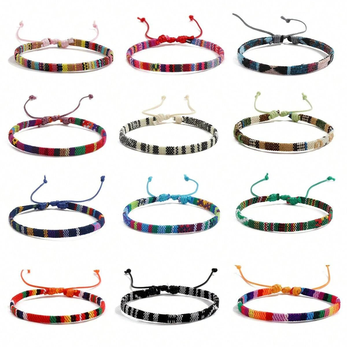 12pcs Boohoo Surfer Beach Bracelet Set Men & Women