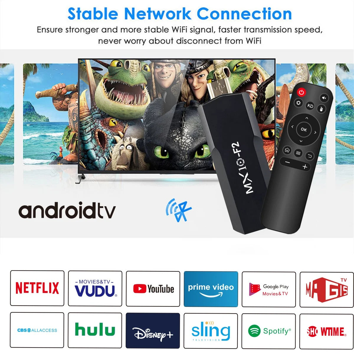 tv sticks 1gb 8gb 1 unit android 2024 stb mx10 F2 tv box