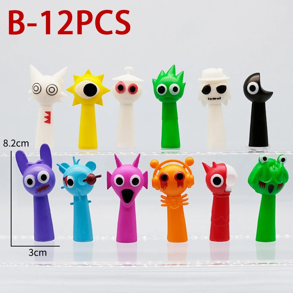 New 12PCS Set Funny Sprunki Figures Model 6-8cm PVC Sprunki Game
