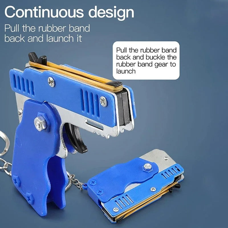 1PCS keychain gun 60 rubber bands rubber band gun Shooting Pistol