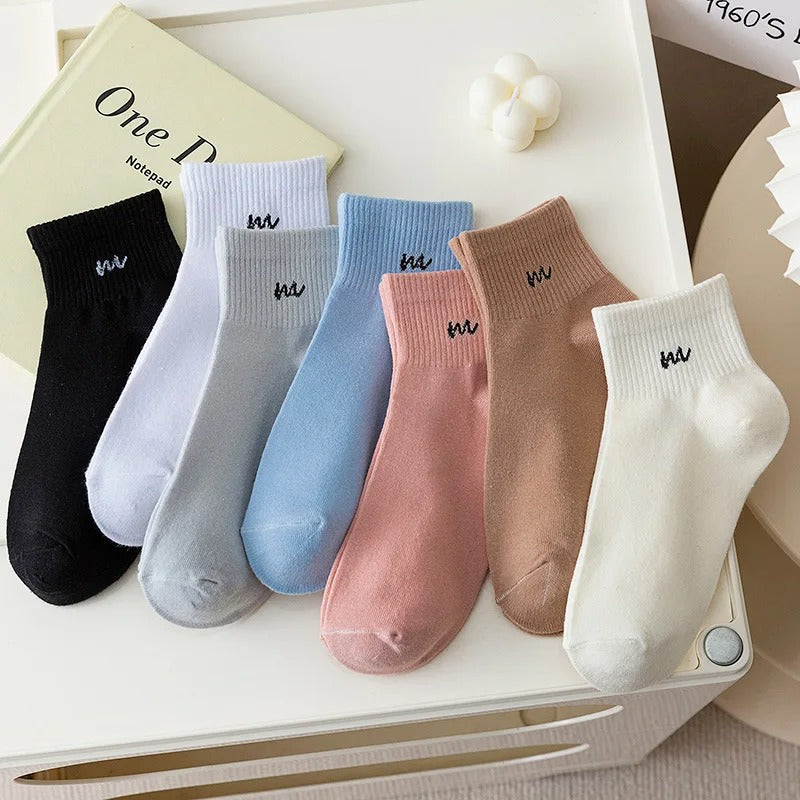 5/10 Pairs Women Letter Printed short Socks