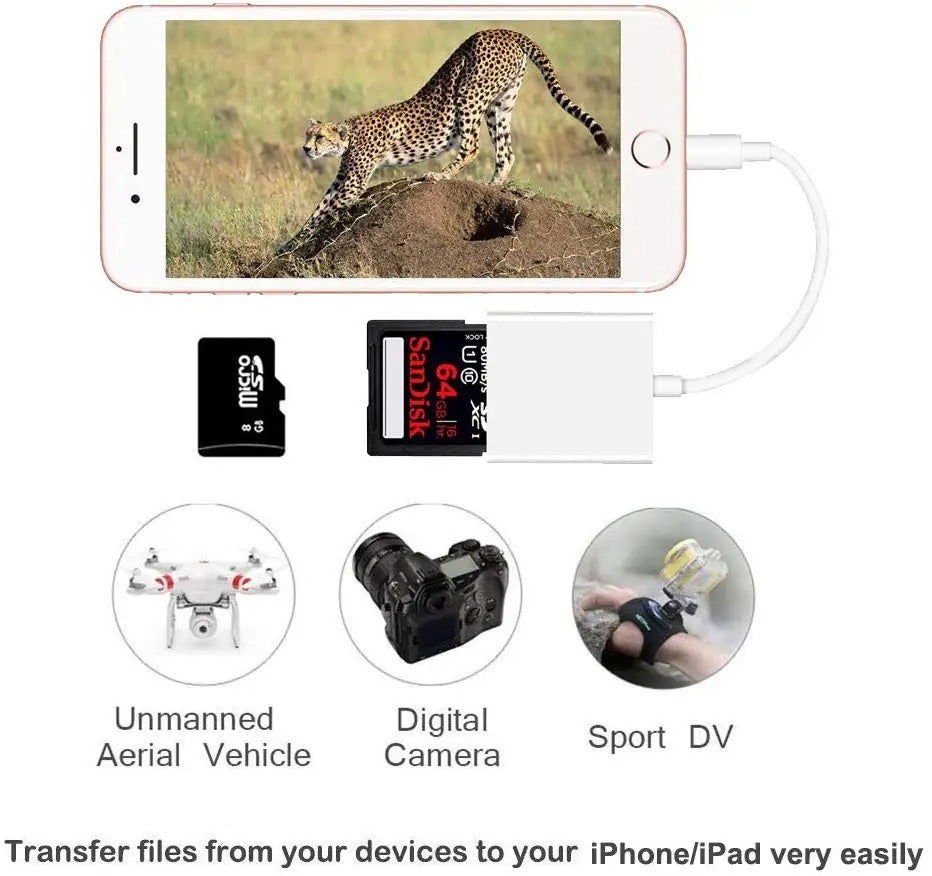 For iPhone TF SD Card Reader Adapter For  iPhone