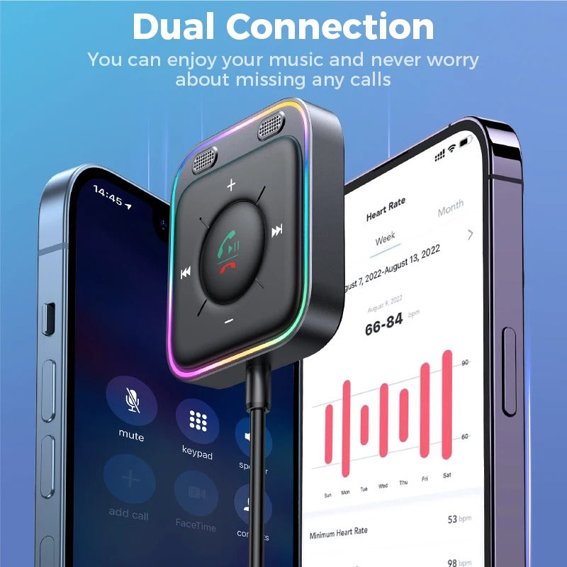 Bluetooth 5.4 AUX Car Adapter Dual Mics Bluetooth Receiver