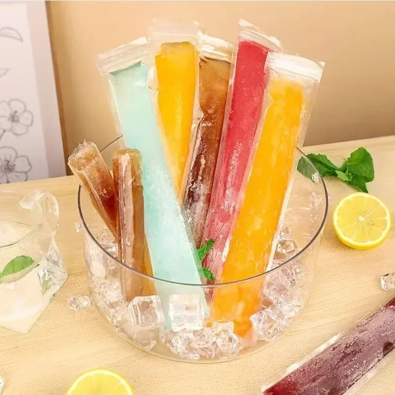 Disposable Transparent Ice Popsicle Bags DIY Ice Cream Pops Fruit Juice