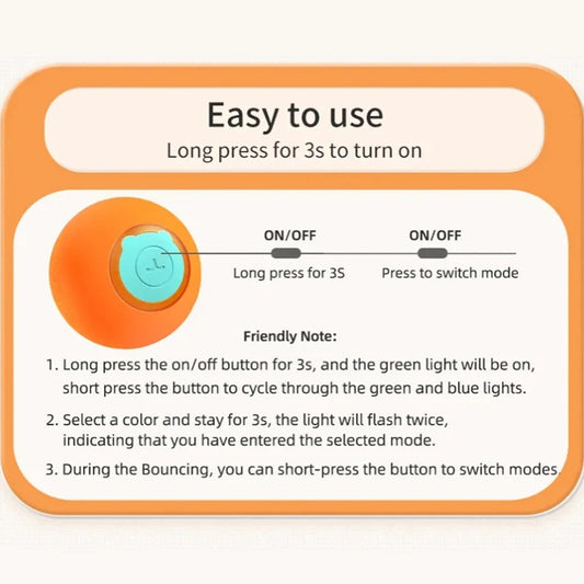 Cat Toys Smart Interactive Cat Bouncing Ball Automatic Rolling