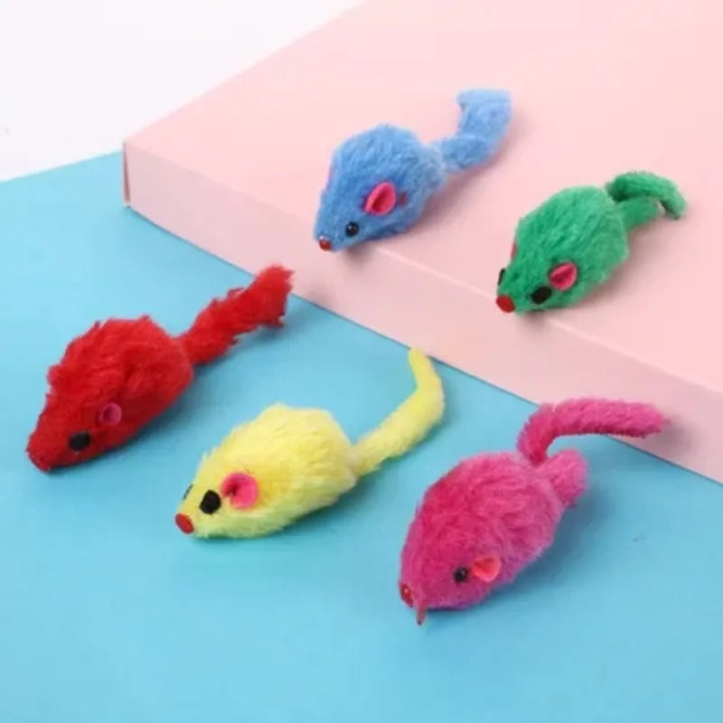 5PCS Plush Simulation Mouse Cat Toys