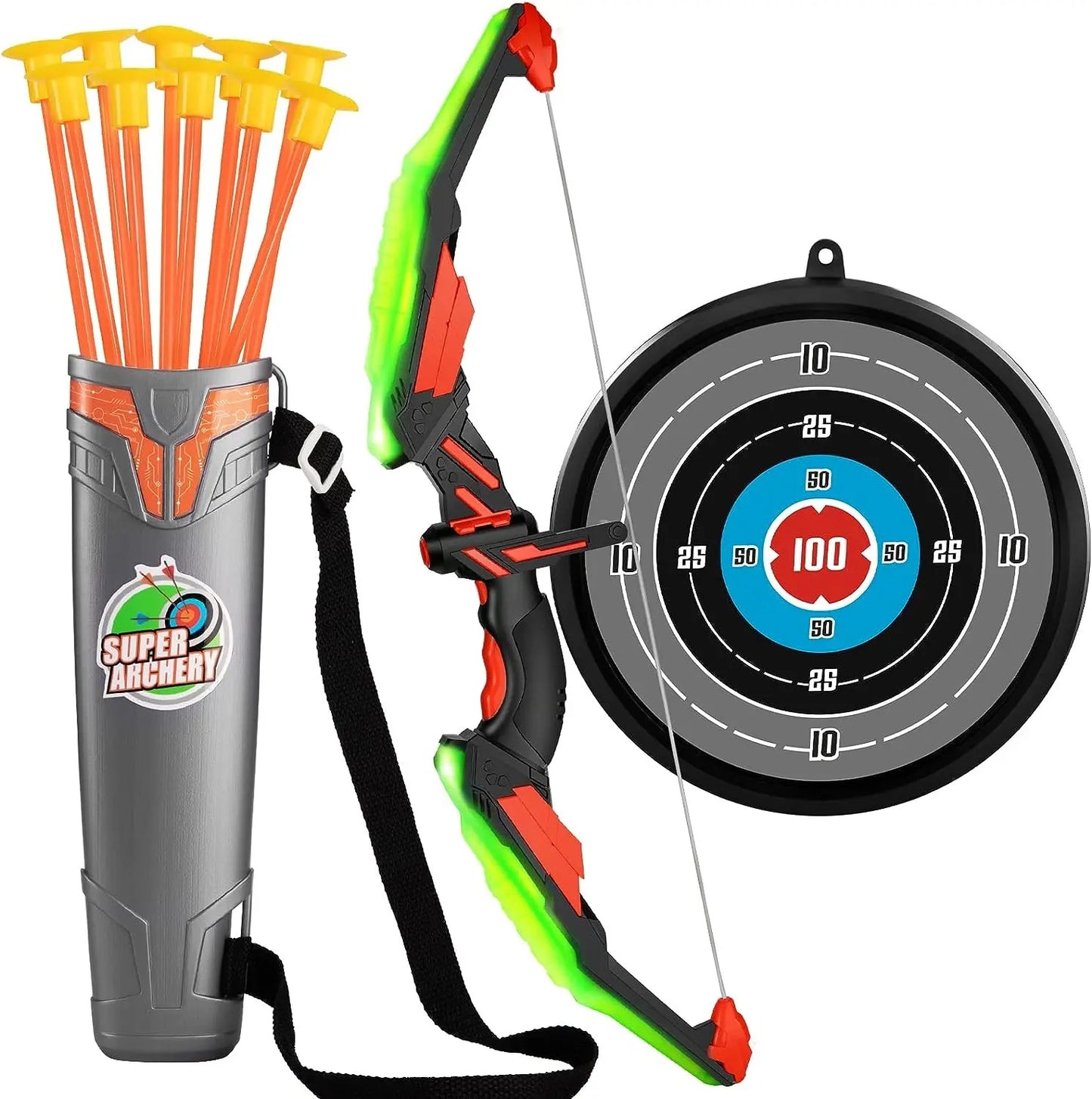 Kids Bow and Arrow Set, LED Light Up Archery Toys Set