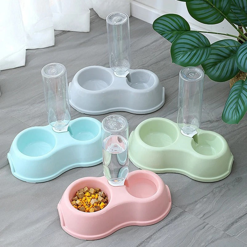 Pet Cat Bowl Automatic Feeder Water Dispenser Dog Cat Food Bowl