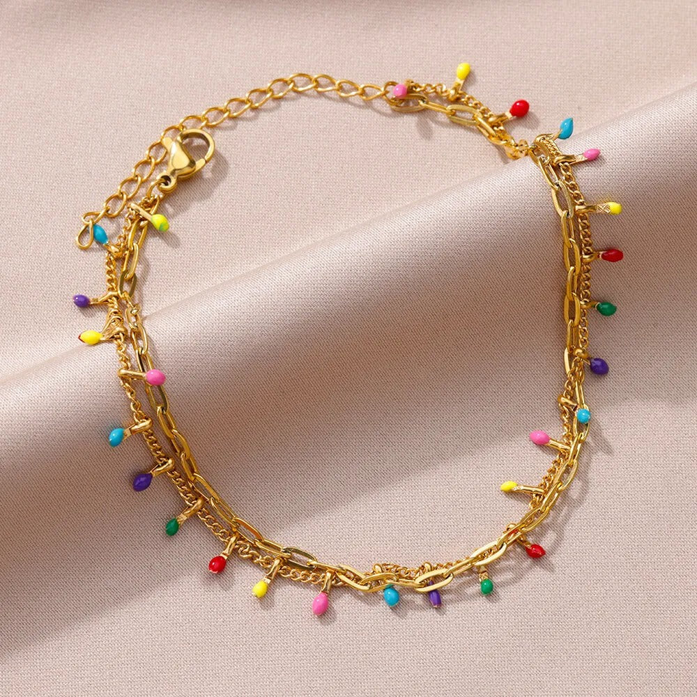Boohoo Drops Anklets For Women Gold Color