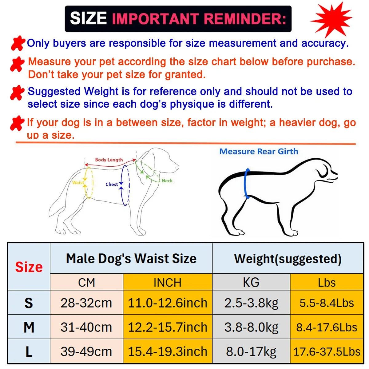 Washable Male Dog Diaper Reusable Pet Sanitary Panties