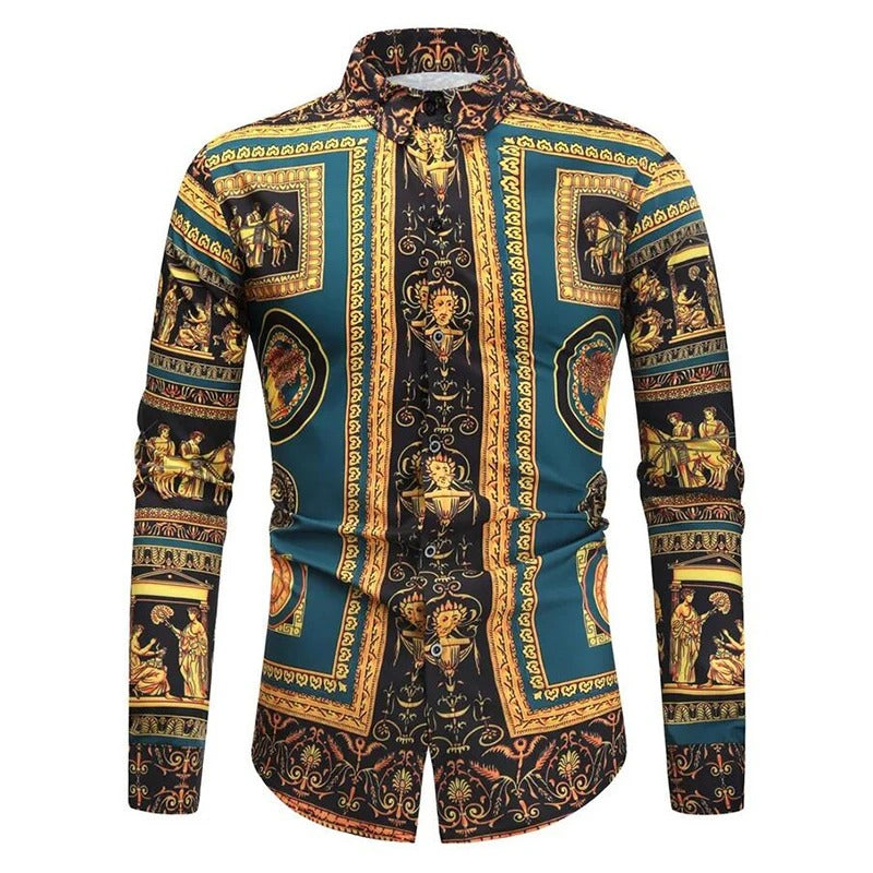 New Men's Luxury Printed Design Tops Fashion Floral Patterns