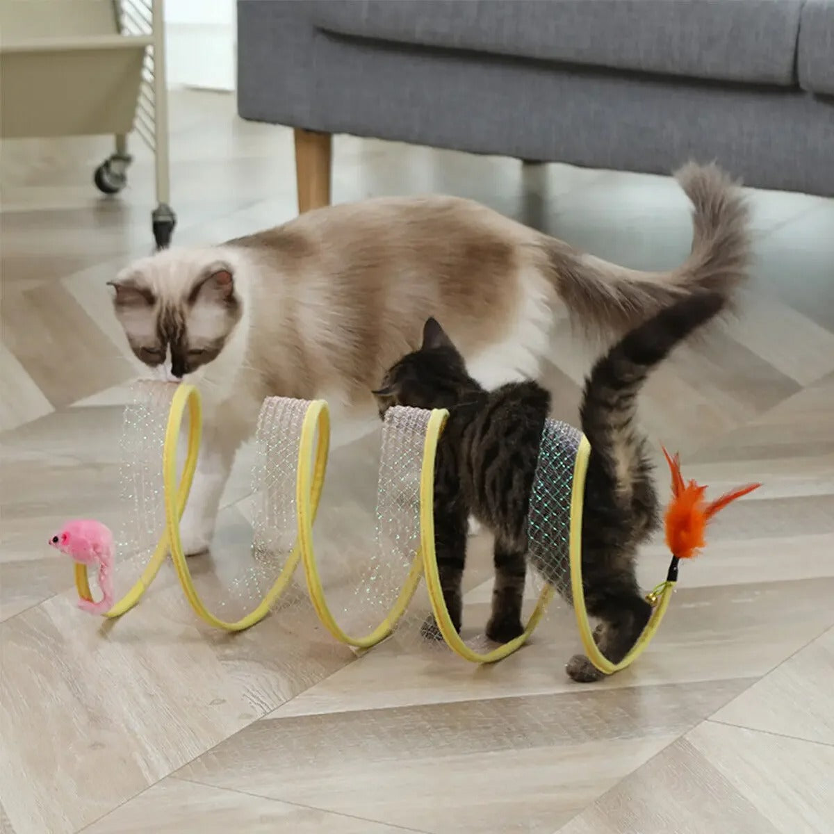 Folded Cat Tunnel S Type Cats Tunnel Spring Toy