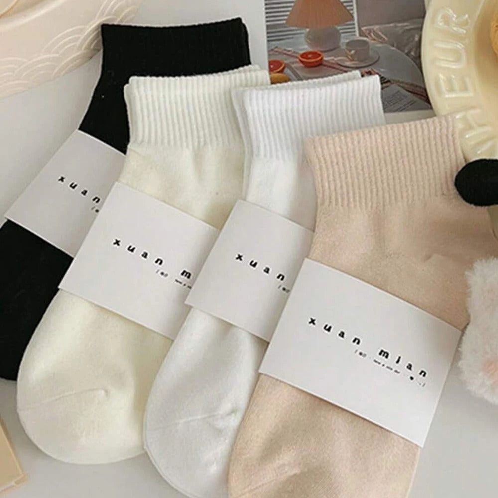 5/10 Pairs Women Macaron Colored Short Socks