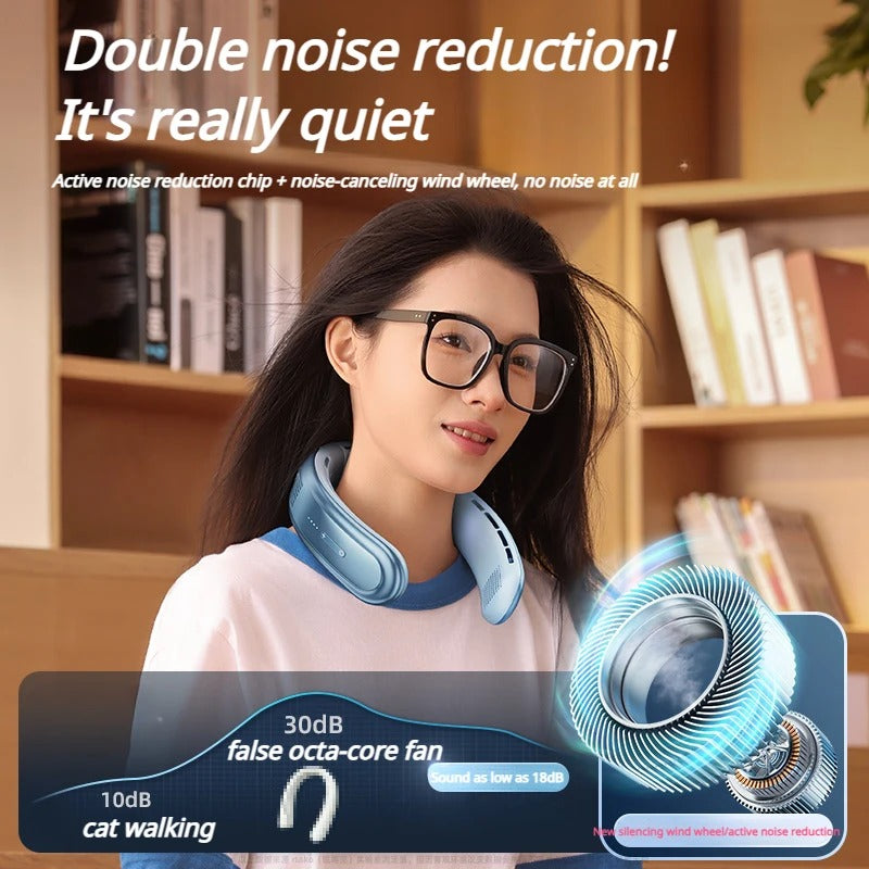 Portable Neck Fan 10000mAh Rechargeable Fan Mini 3-Speeds Large Wind Outdoor Silent