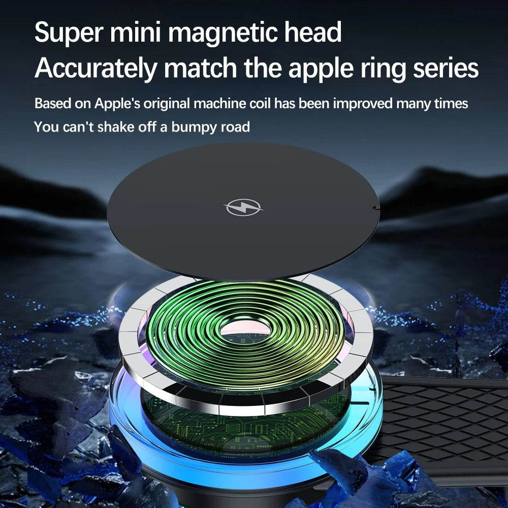 Phone Holder Magnetic Wireless Charger 15W Fast Charging For Car