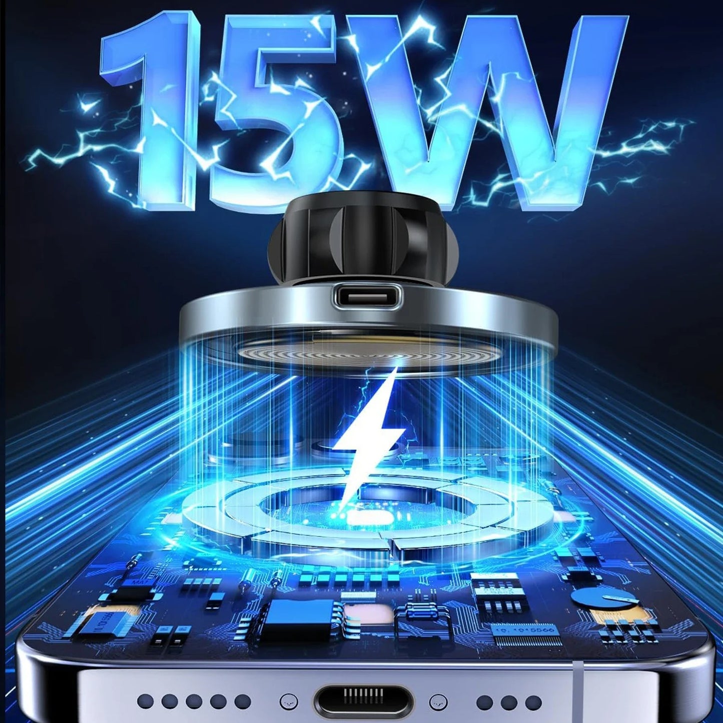 Strong Magnetic Wireless Car Phone Charger Adapter 15W Air Vent Car Phone Holder for iPhone 16 15 14 13 Pro Max Plus 12