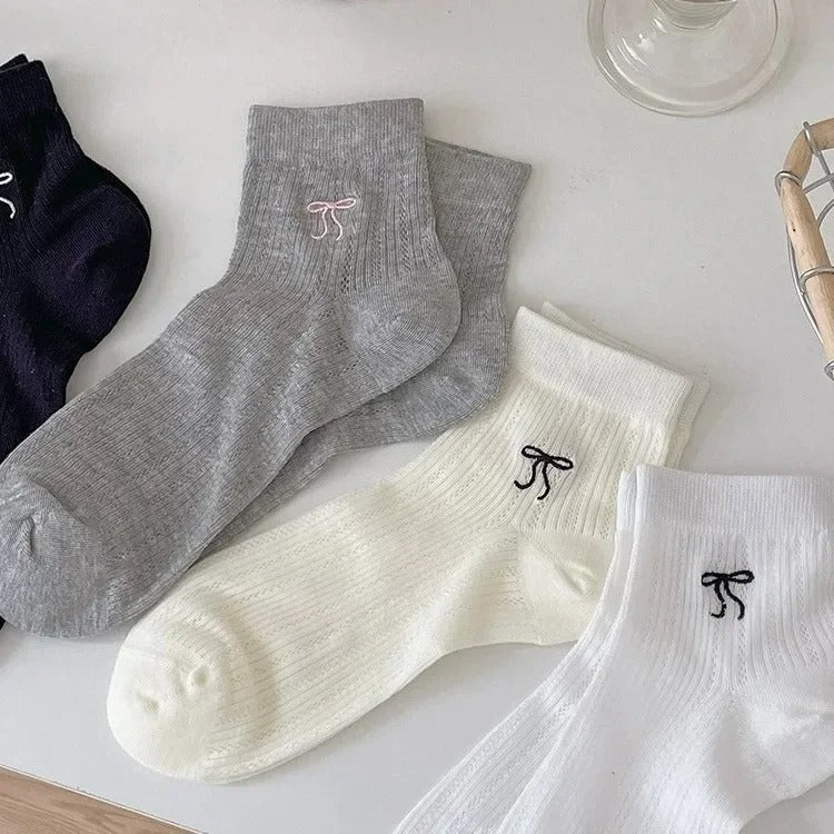 White Women's Ballet Style Short Socks Spring