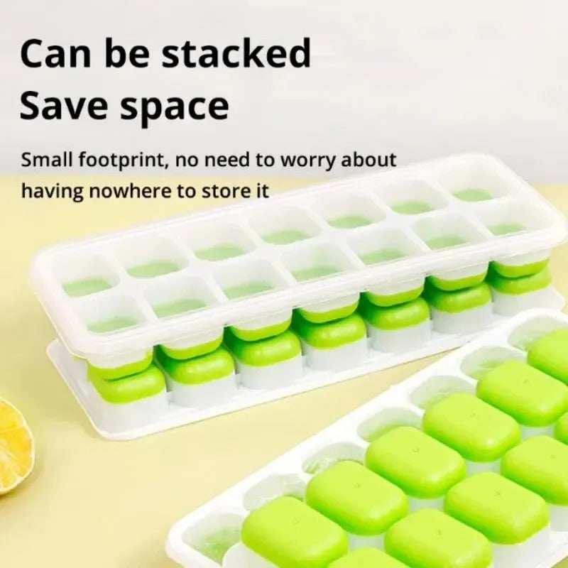 14-Grid Silicone Ice Cube Tray Mold, Square Non-Toxic & Durable Ice Cube