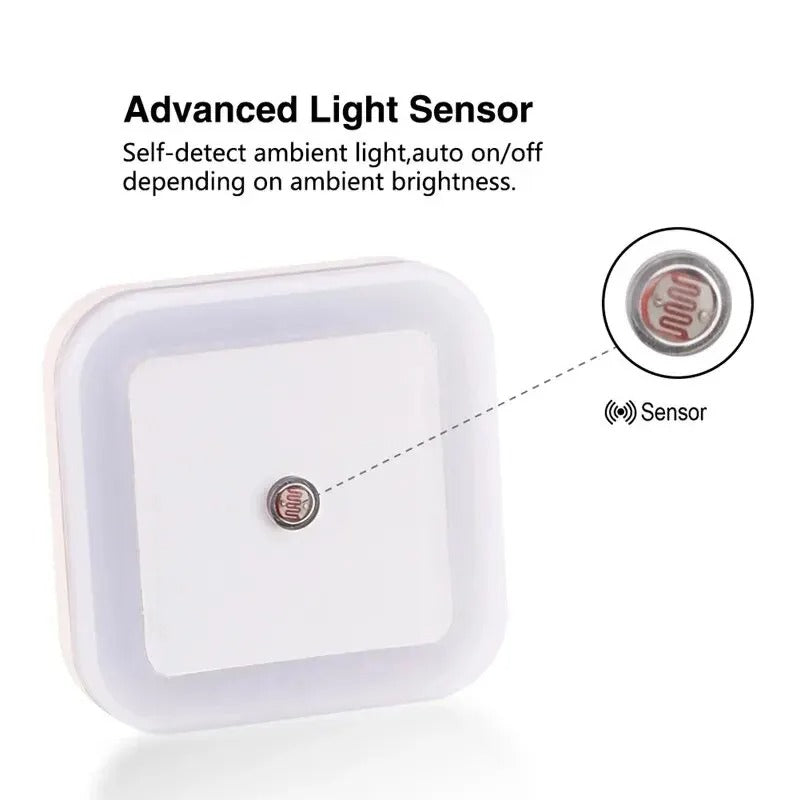 Wireless Sensor LED Night Light EU Plug Mini Square Night Lights