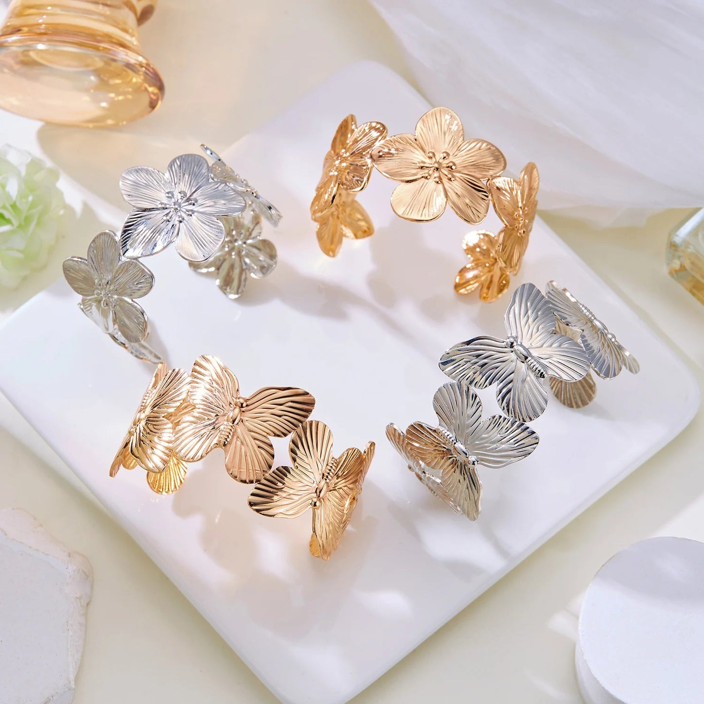 High Quality Stainless Steel Hollow Flower Butterfly