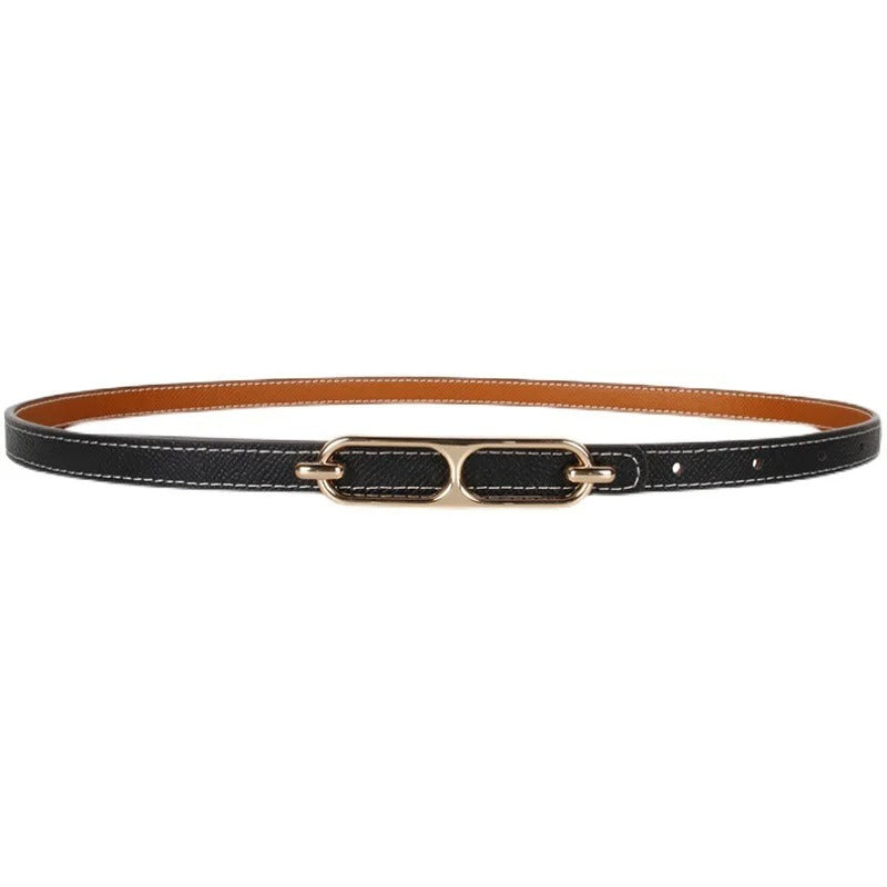 Double-sided use of women's leather belt