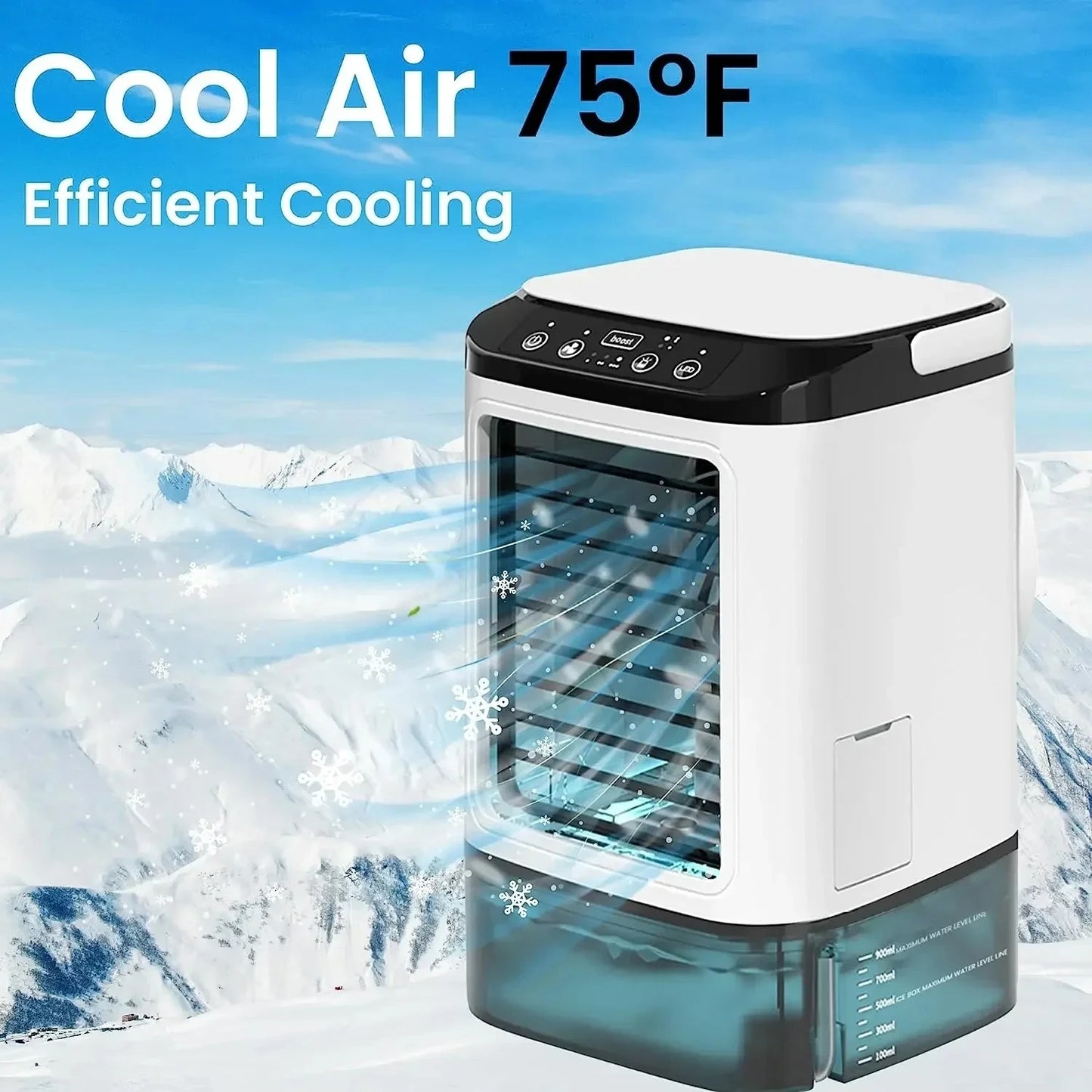 Air Conditioner Portable Fan Desktop Dual Spray Ultrasonic Atomization 3-Speed Mute
