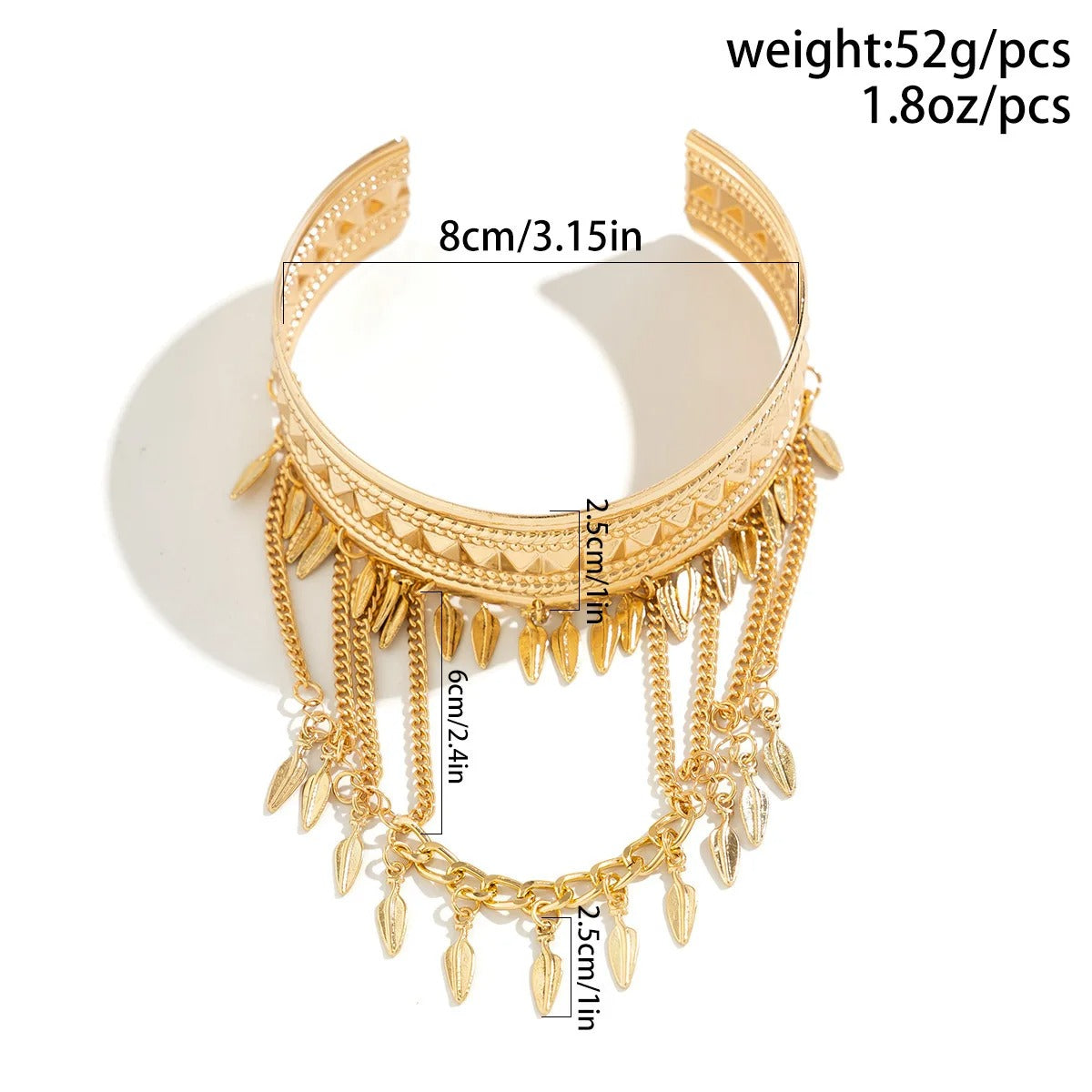 New Trendy Golden Metal Coin Leaf Chain