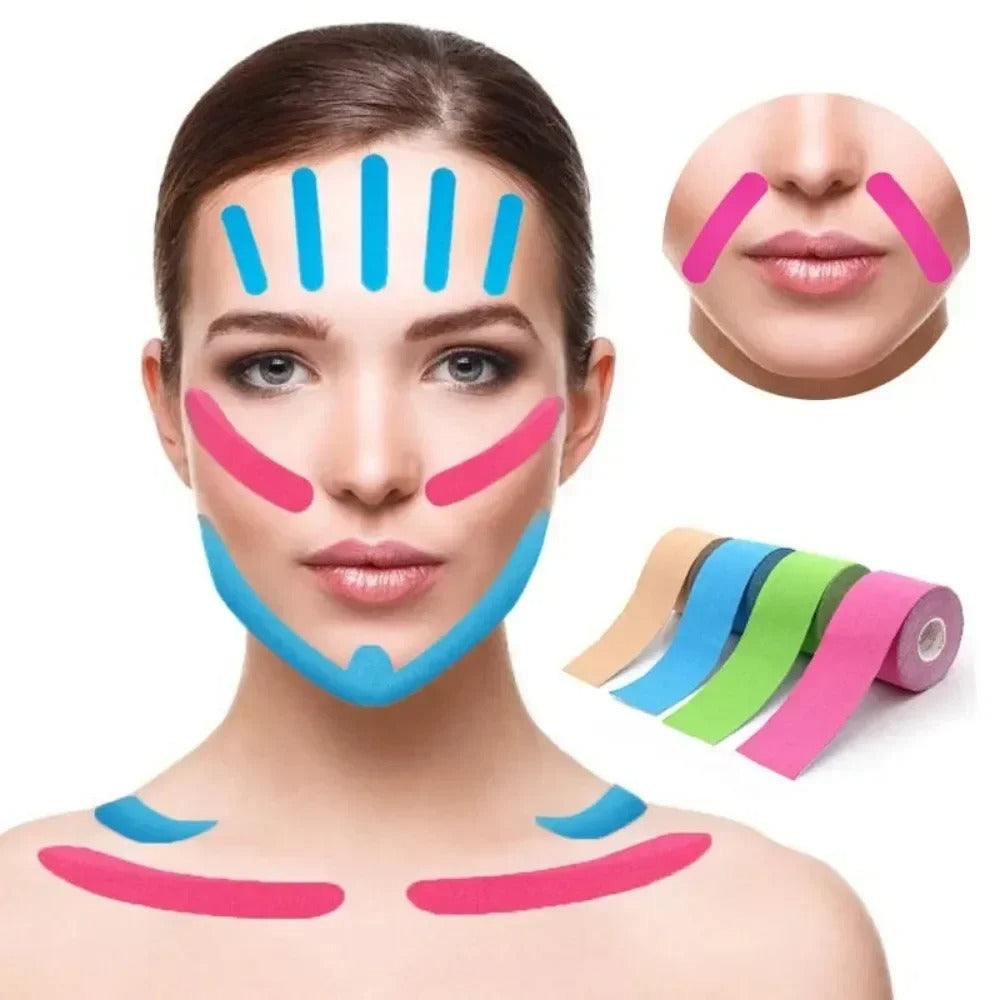 2.5CM x 5M Kinesiology Tape For Face V Line Neck Eyes Lifting