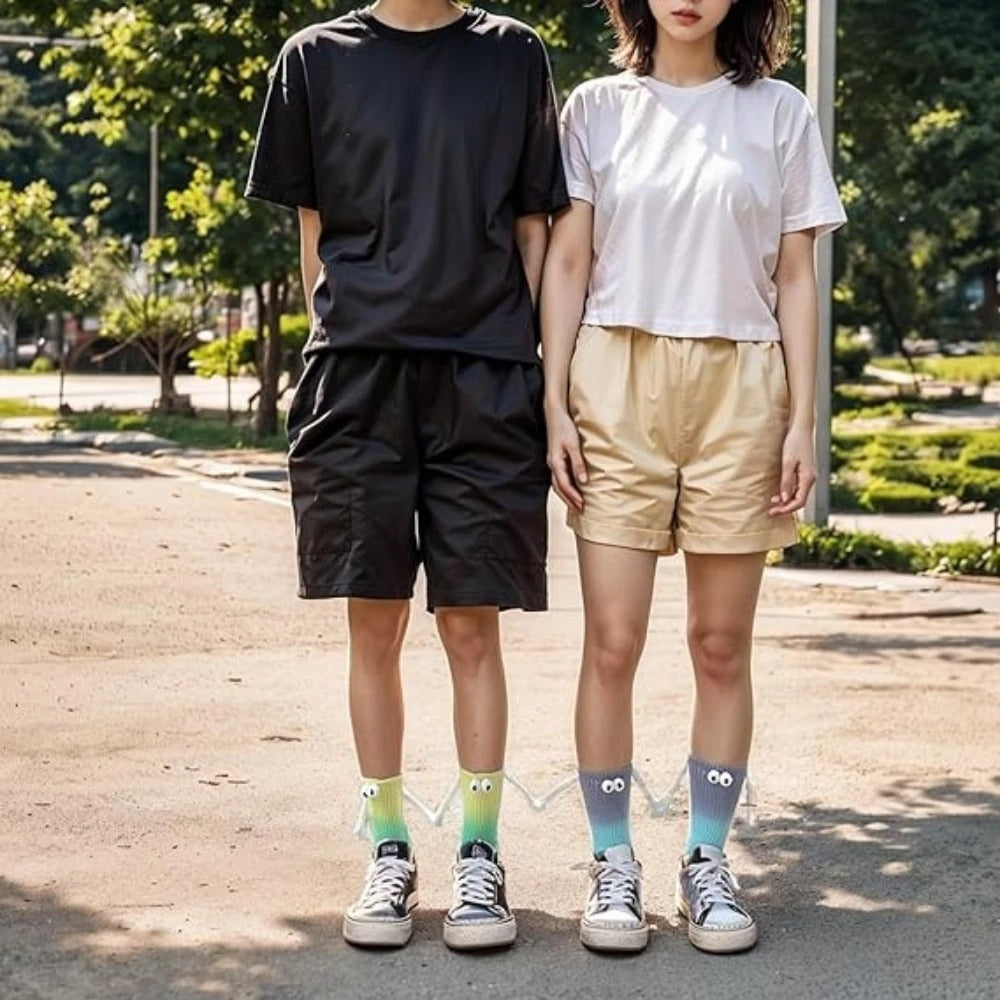 Women's color hand grip socks personality magnetic cute socks