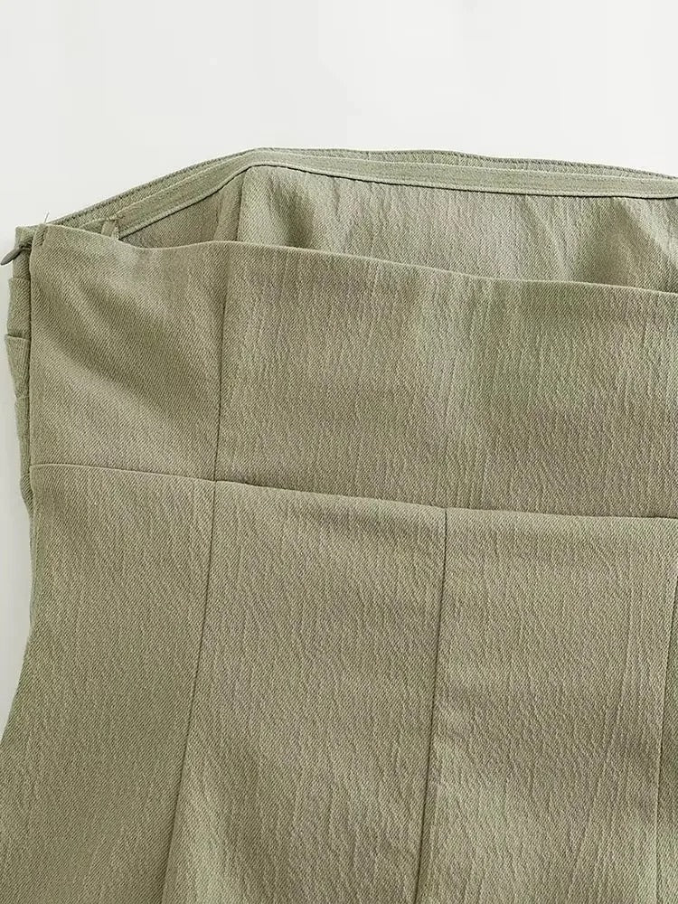 Tube Top Pleated Women Dresses Sexy Sleeveless Backless