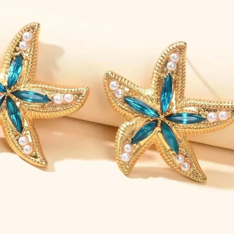Candy Starfish Charms Dangle Stud Earrings