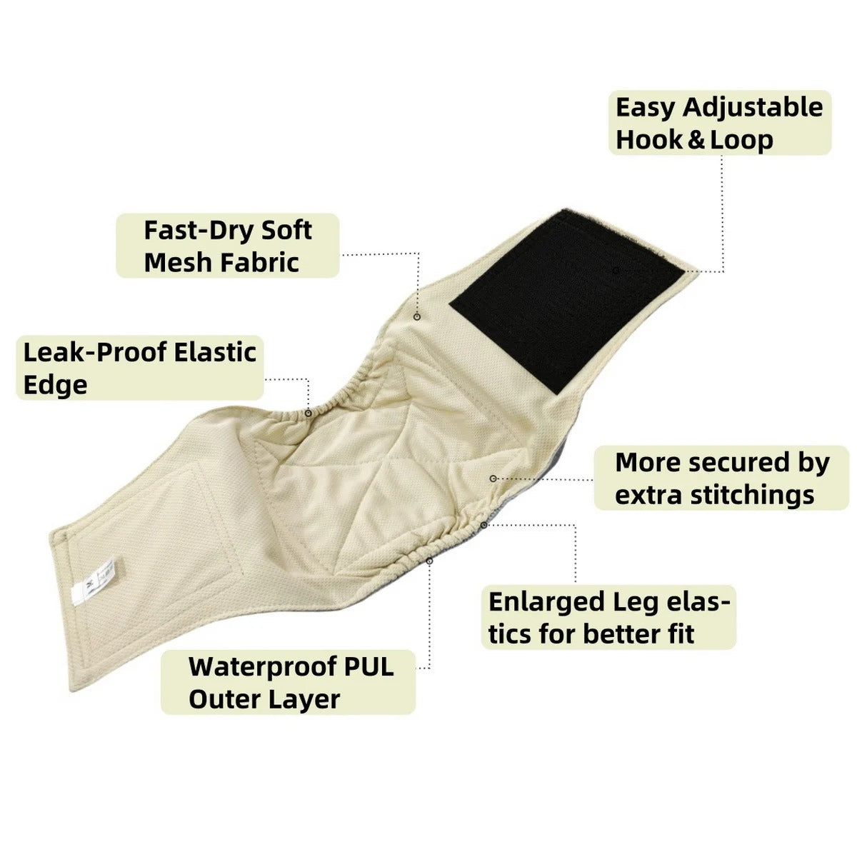 Washable Male Dog Diaper Reusable Pet Sanitary Panties