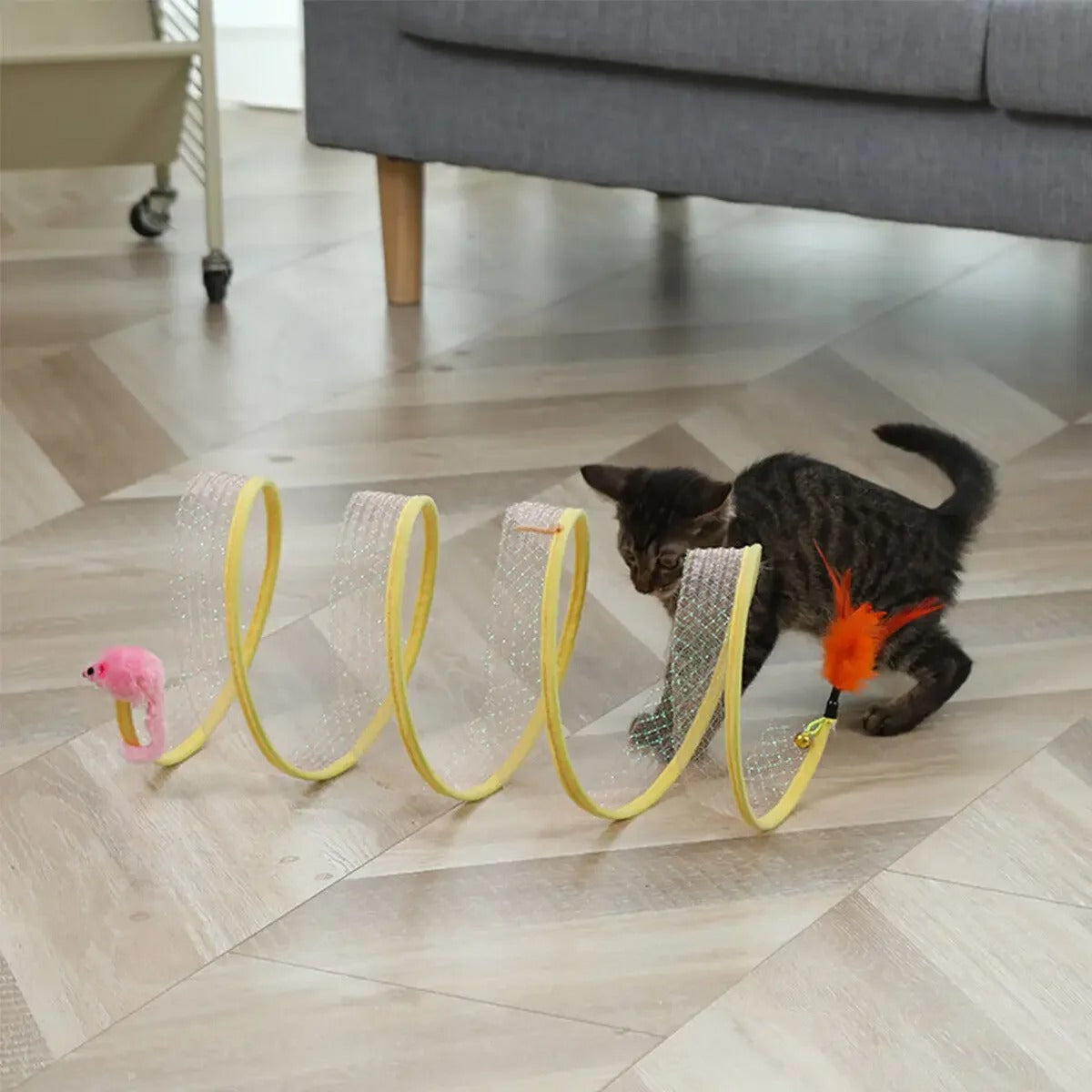 Folded Cat Tunnel S Type Cats Tunnel Spring Toy