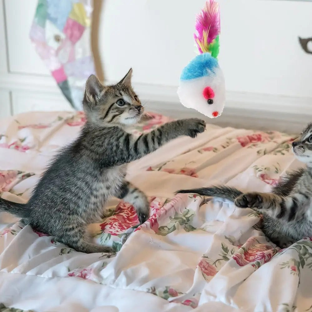 10Pcs/Set Cat Mouse Toys Mice Toy Rattle Interactive