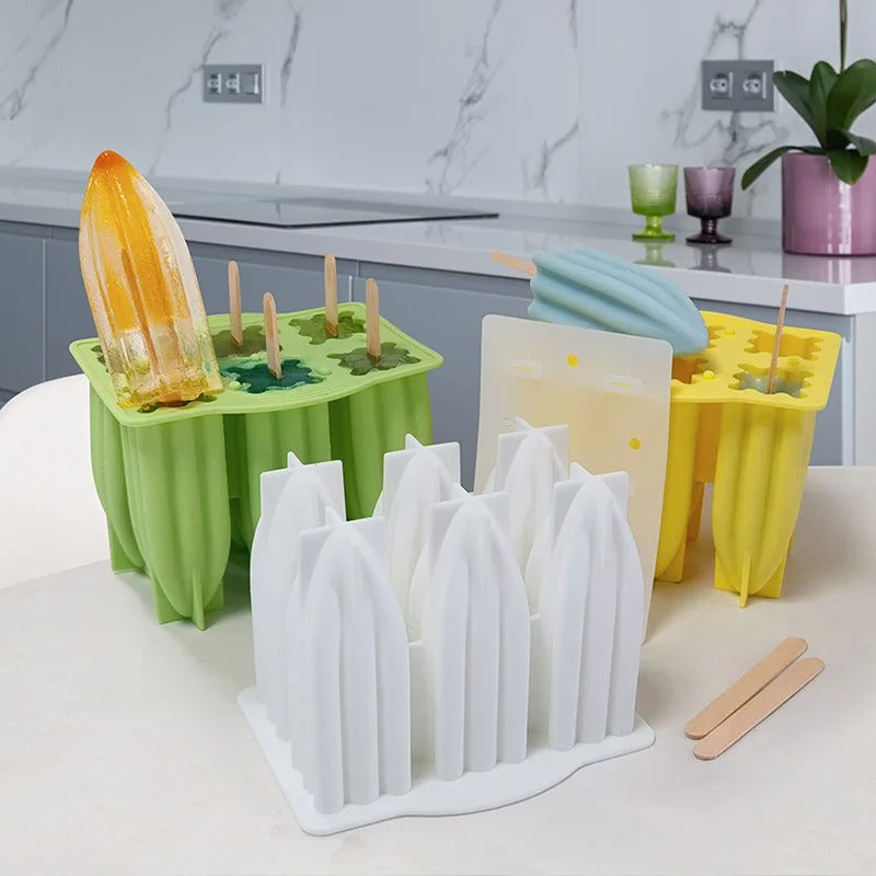 New 6 Hole Silicone Ice Cream Forms Popsicle Molds DIY Homemade
