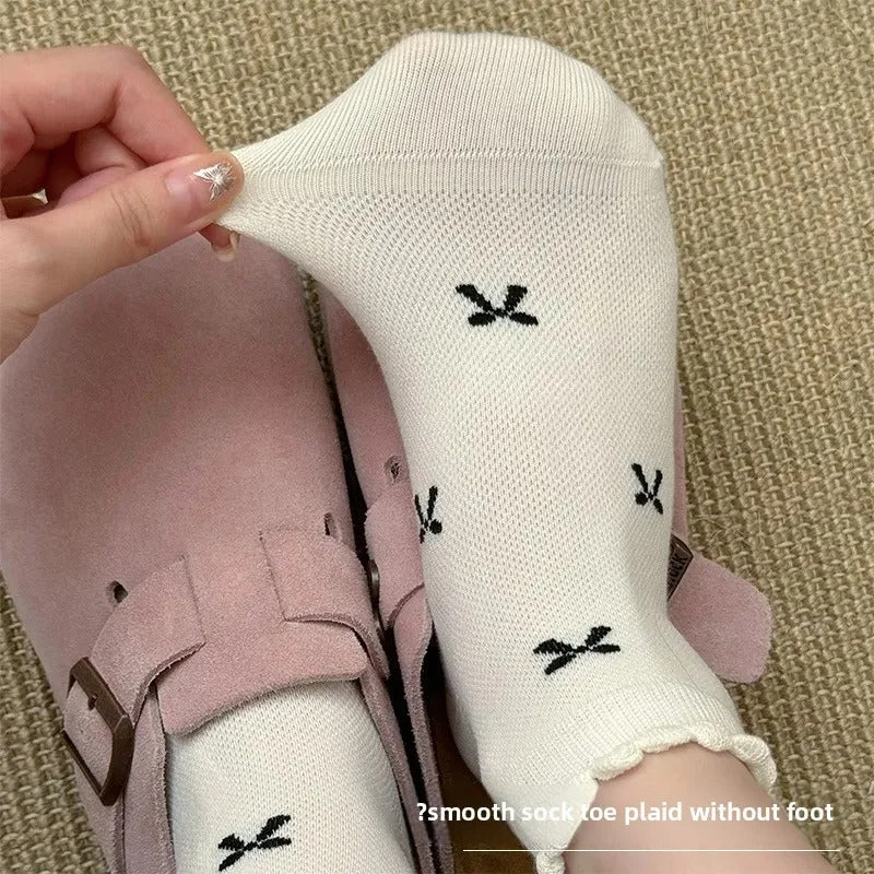 Sweet Butterfly Knot Short Socks Japanese Style