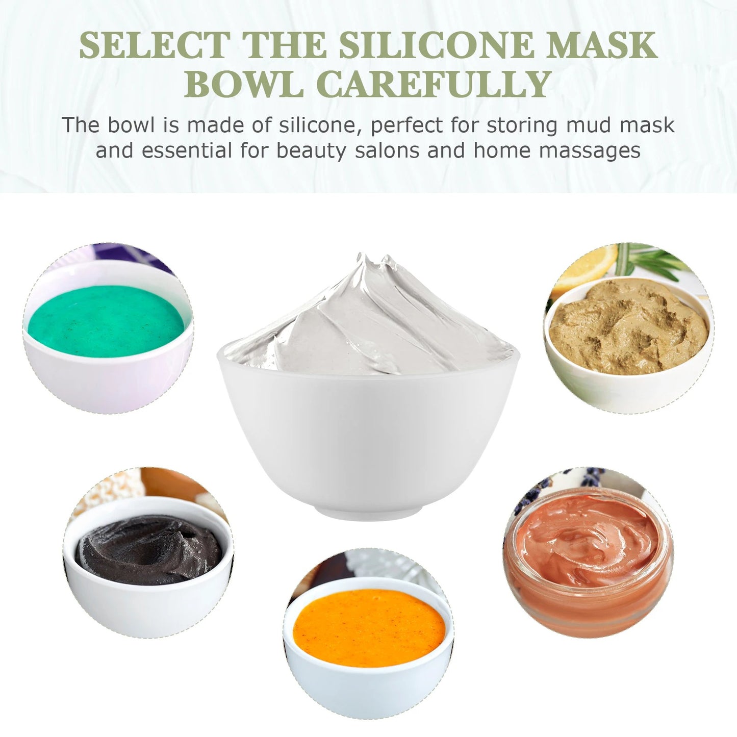 3Pcs Silicone Facial Mask Mixing Bowls Stirring Bowls