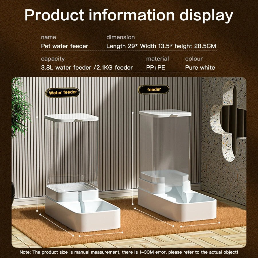 Automatic Cat Feeder & Water Dispenser with Gravity Food