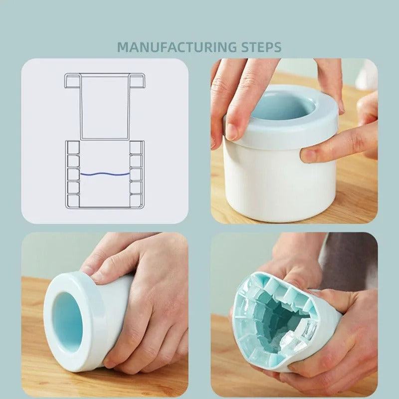 Silicone Ice Bucket Cup Mold Ice Cubes Tray Food Grade Quickly Freeze