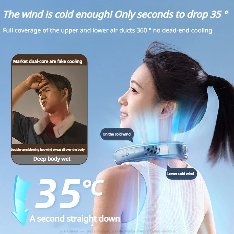 Portable Neck Fan 10000mAh Rechargeable Fan Mini 3-Speeds Large Wind Outdoor Silent