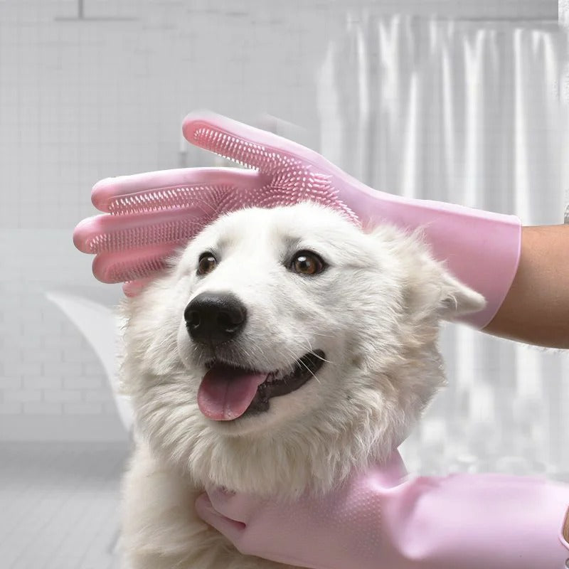 New magic Silicone Body Pet Bathing Gloves for Animal