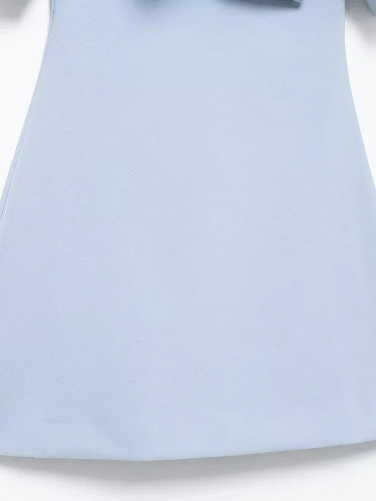 Strapless Mini Dress with Bows for Women, Off the Shoulder