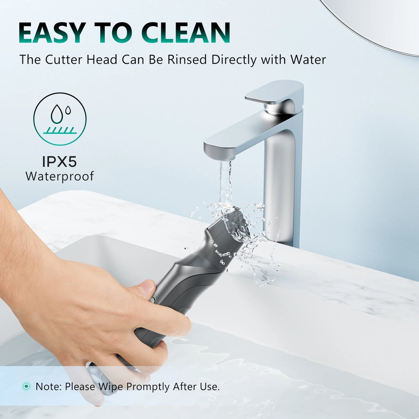 Electric Body Hair Trimmer Groomer Clipper IPX5 Waterproof