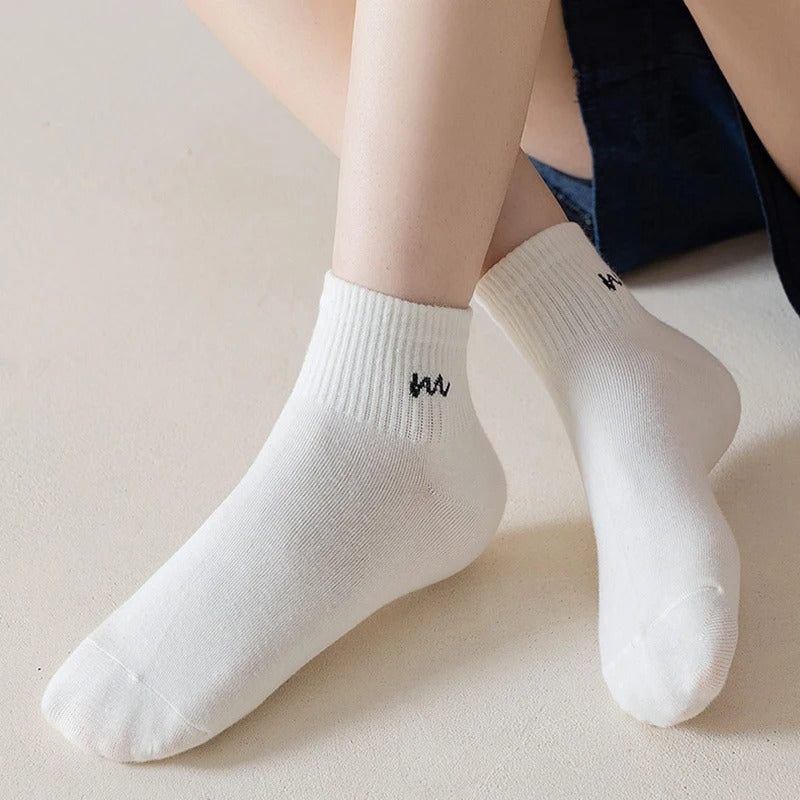 5/10 Pairs Women Letter Printed short Socks