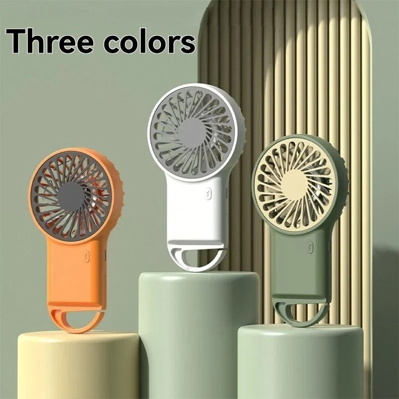 New Foldable Handheld Desktop USB Rechargeable Mini Fan Cartoon Design with Hook