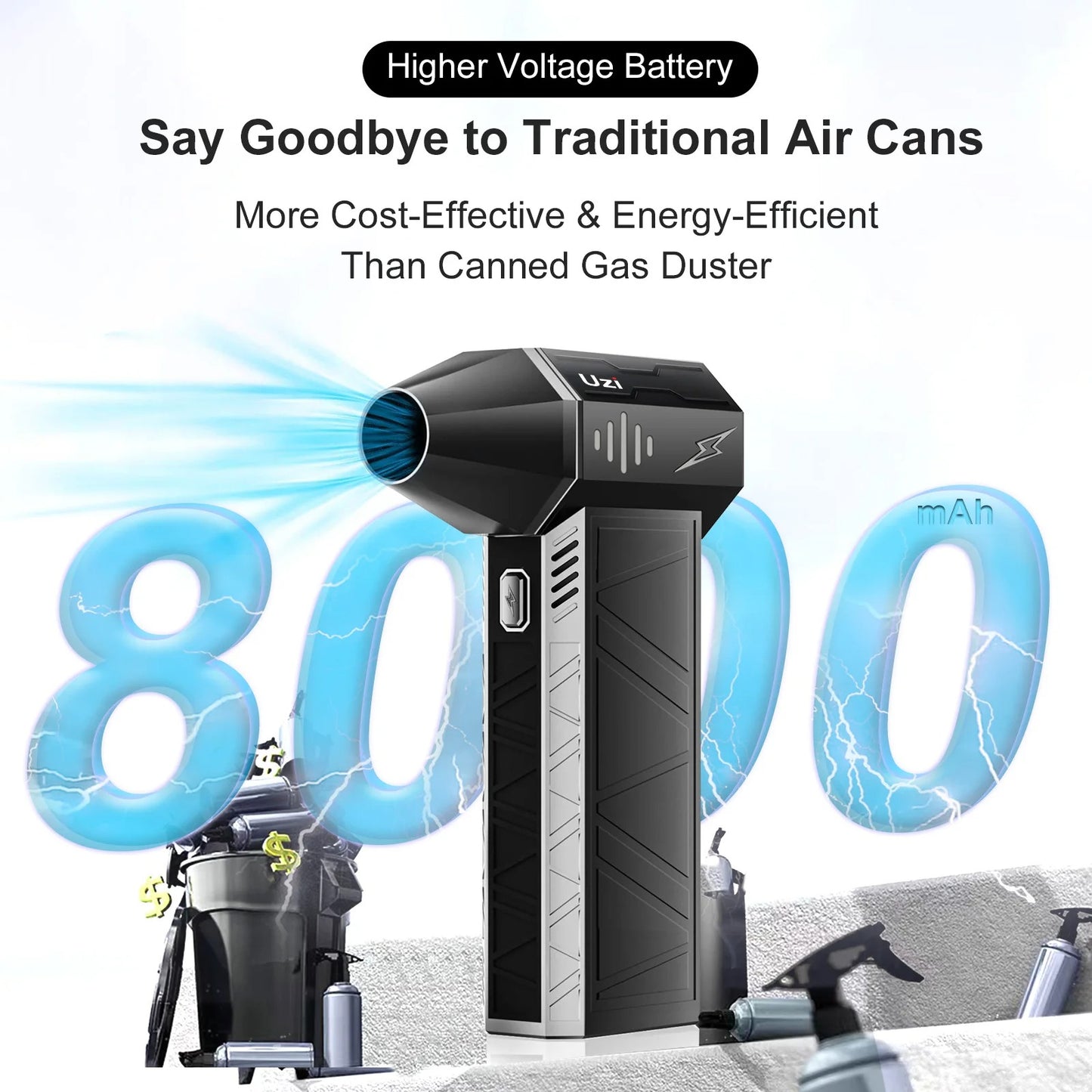 Mini Handheld Turbo Jet Fan-150000RPM Powerful Compressed air Duster for car