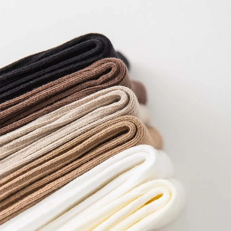 5 Pairs Of New Japanese Socks Set Solid Color Women's